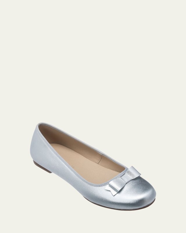 Girl's Camille Metallic Leather Flat, Toddler/Kids
